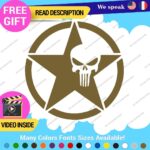 Fits Army Star Skull Sticker Decal Vinyl US Military Truck Door Punisher - Image 22