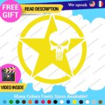 Fits Army Star Skull Sticker Decal Vinyl US Military Truck Door Punisher - Image 4
