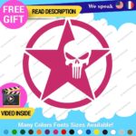 Fits Army Star Skull Sticker Decal Vinyl US Military Truck Door Punisher - Image 8