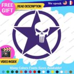 Fits Army Star Skull Sticker Decal Vinyl US Military Truck Door Punisher - Image 10