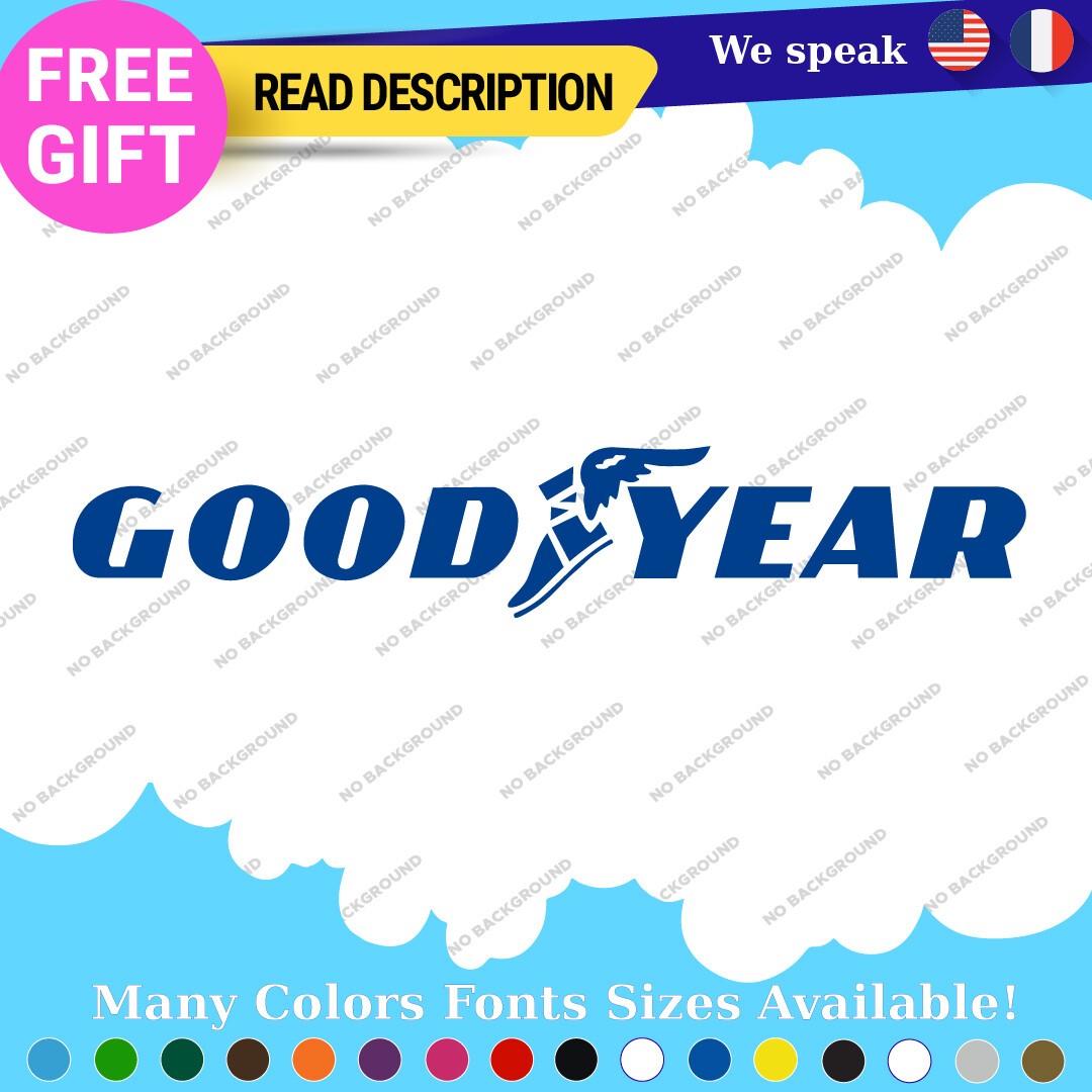 Fits Goodyear Decals Stickers Vinyl Vntage logo retro old tire brand Blimp - Image 4