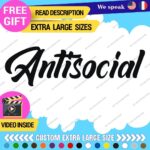 Fits Large Antisocial Windshield Banner Stickers Decals Vinyl JDM Anti Social