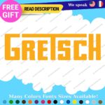 Fits Gretsch Name Guitar Old Decals Stickers Vinyl Drum White Bass Vintage Music - Image 26