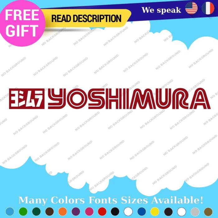 Fit Large Yoshimura Sticker Decal Vinyl Motorcycle Exhaust Pipe USA Muffler Heat - Image 3