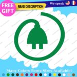 Fits Electric Vehicule Stickers Vinyl Decals Car 100% EV Hybrid Green Zero