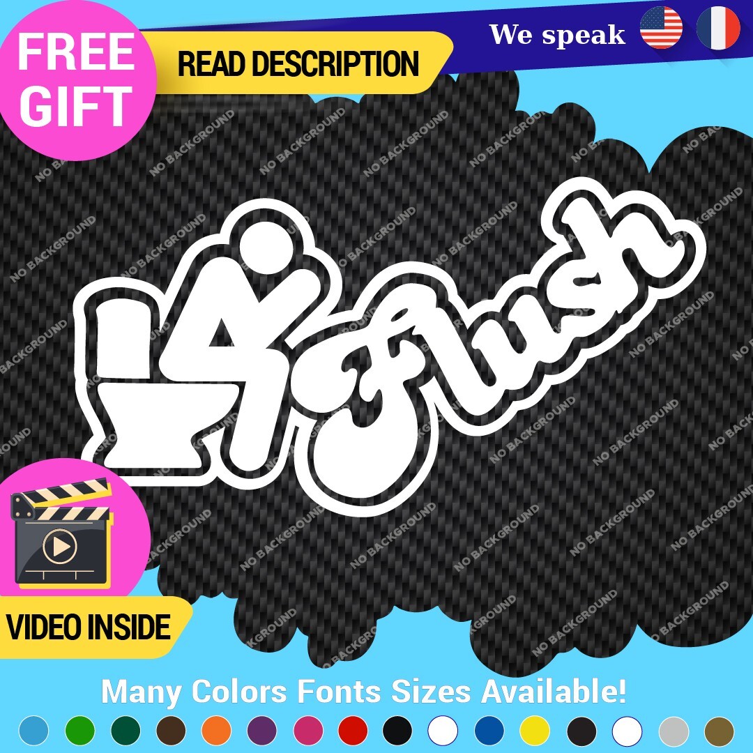 Flush Toilet Decal Sticker Vinyl Funny Tunning Turbo JDM Car Please Bathroom 297365841454 Flush Toilet Decal Sticker Vinyl Funny Tunning Turbo JDM Car Please Bathroom - Image 1