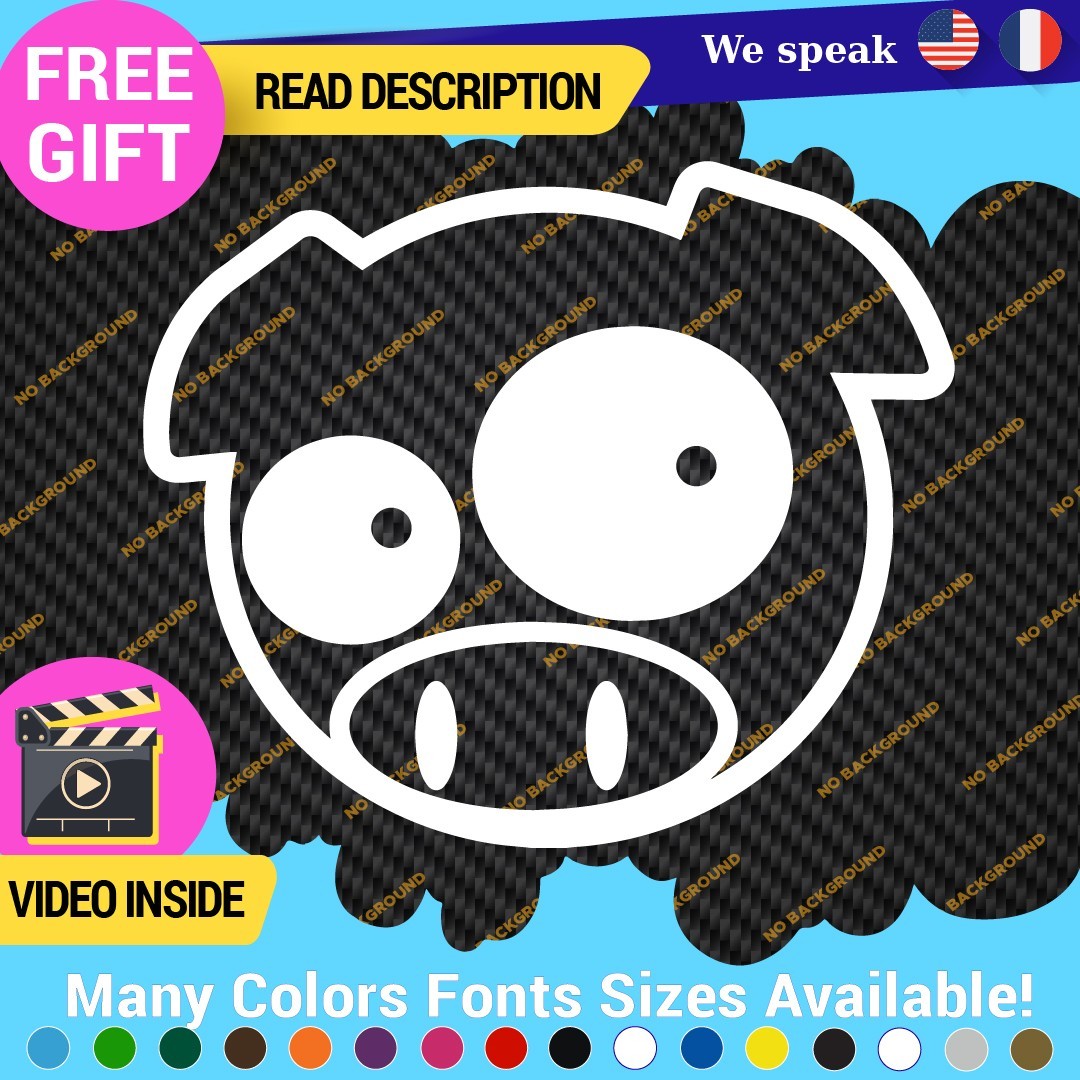 Pig Pink Stickers Vinyl Decals Animal JDM Car Bumper 297806580354 Pig Pink Stickers Vinyl Decals Animal JDM Car Bumper - Image 1