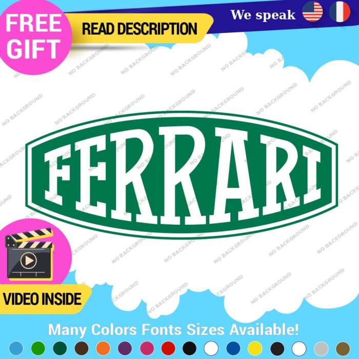 Fits Ferrari Vintage Decals Stickers Vinyl Die Oval Sports Cars Racing Formula 1 - Image 12