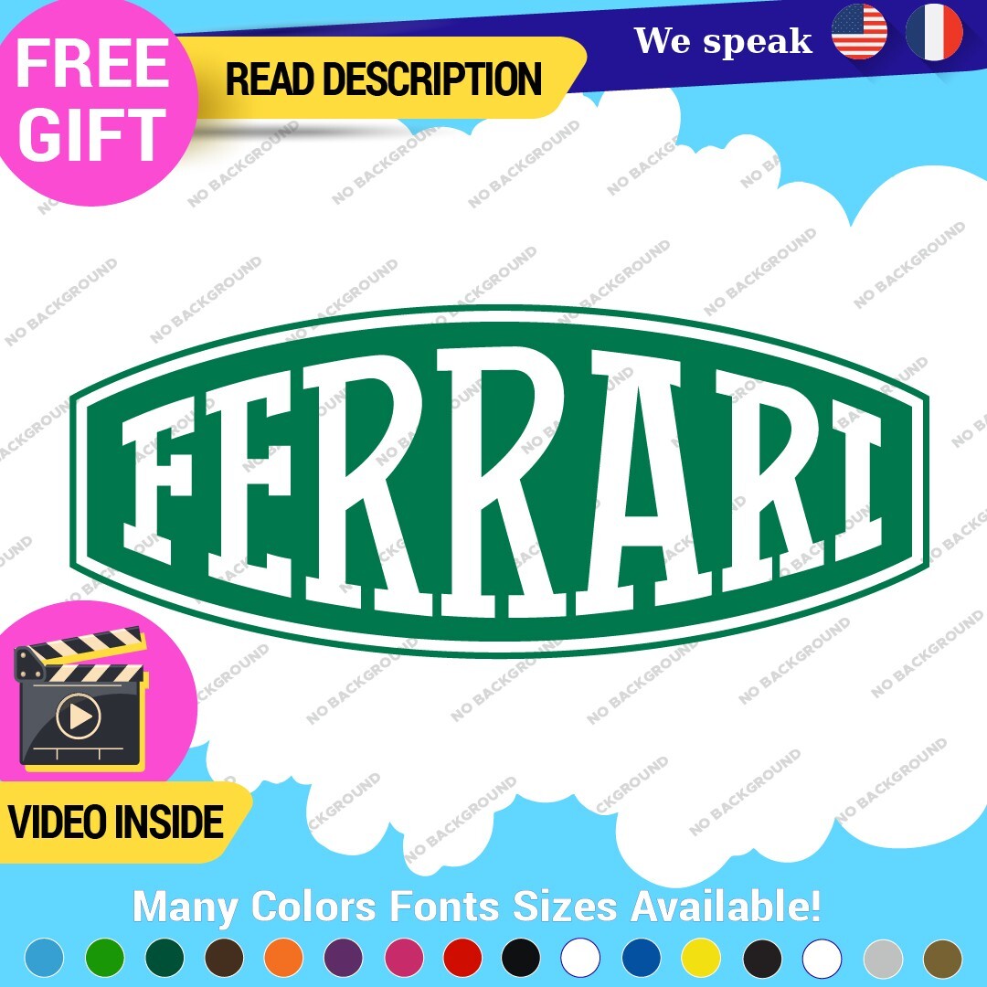 Fits Ferrari Vintage Decals Stickers Vinyl Die Oval Sports Cars Racing Formula 1 - Image 12