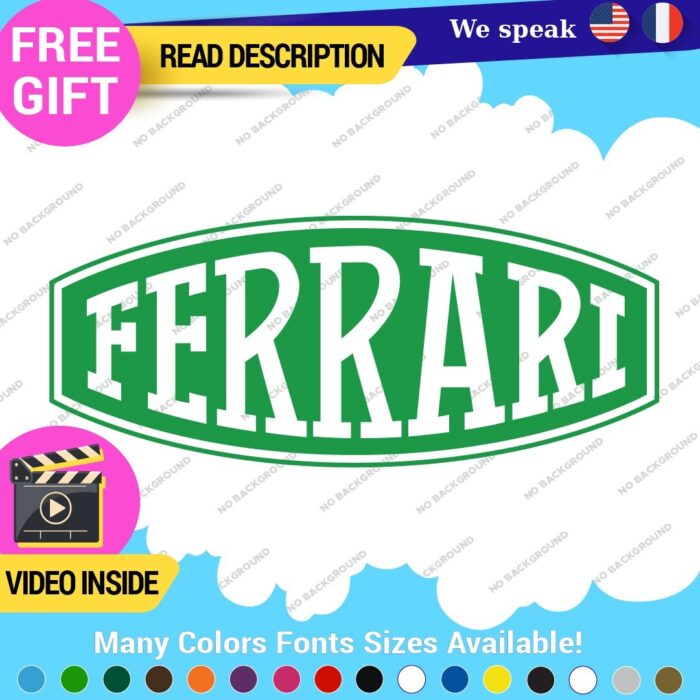 Fits Ferrari Vintage Decals Stickers Vinyl Die Oval Sports Cars Racing Formula 1 - Image 13