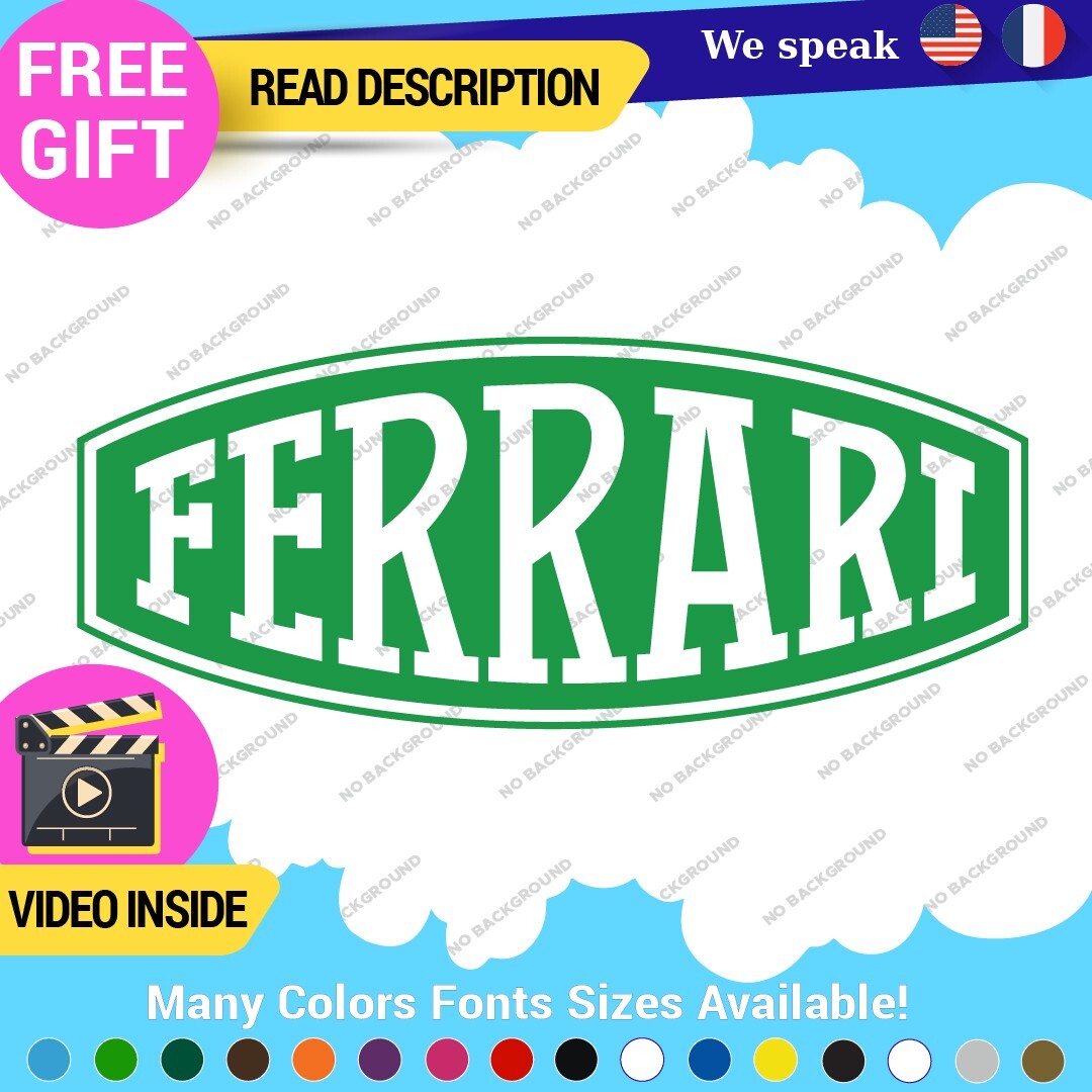 Fits Ferrari Vintage Decals Stickers Vinyl Die Oval Sports Cars Racing Formula 1 - Image 13