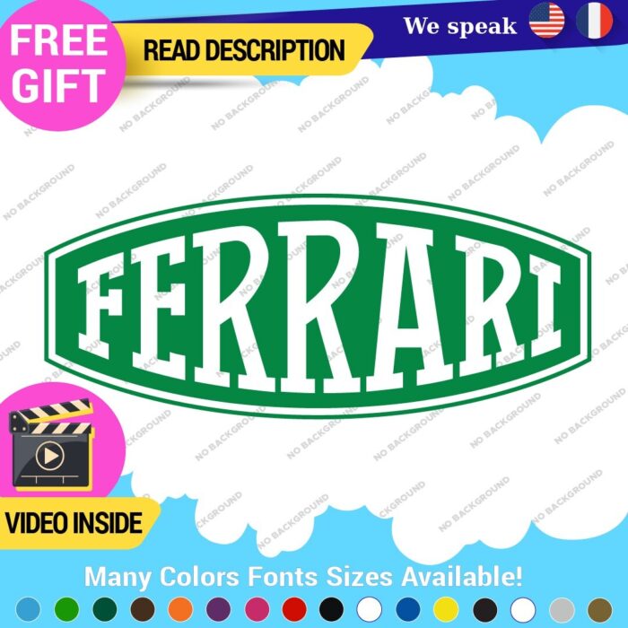 Fits Ferrari Vintage Decals Stickers Vinyl Die Oval Sports Cars Racing Formula 1 - Image 14