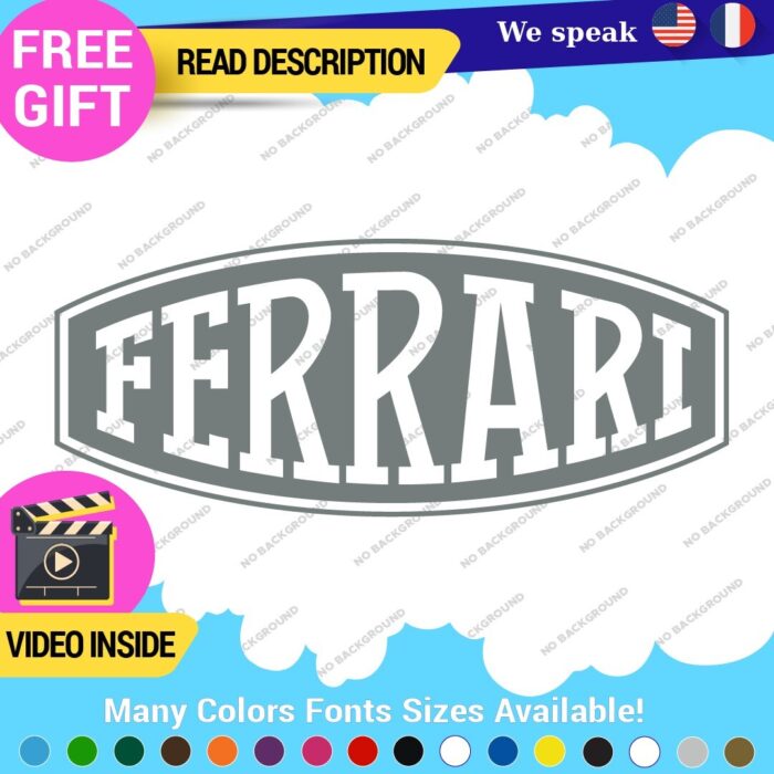 Fits Ferrari Vintage Decals Stickers Vinyl Die Oval Sports Cars Racing Formula 1 - Image 15