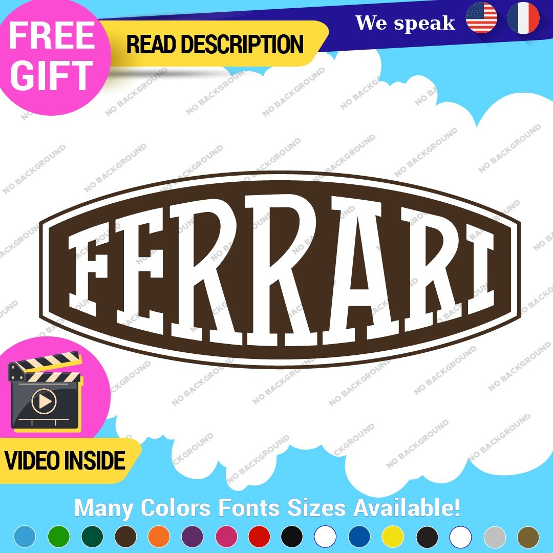 Fits Ferrari Vintage Decals Stickers Vinyl Die Oval Sports Cars Racing Formula 1 - Image 16