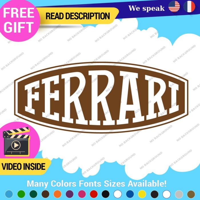 Fits Ferrari Vintage Decals Stickers Vinyl Die Oval Sports Cars Racing Formula 1 - Image 20