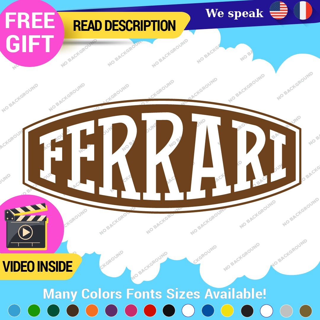 Fits Ferrari Vintage Decals Stickers Vinyl Die Oval Sports Cars Racing Formula 1 - Image 20