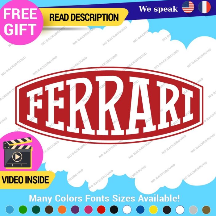 Fits Ferrari Vintage Decals Stickers Vinyl Die Oval Sports Cars Racing Formula 1 - Image 3