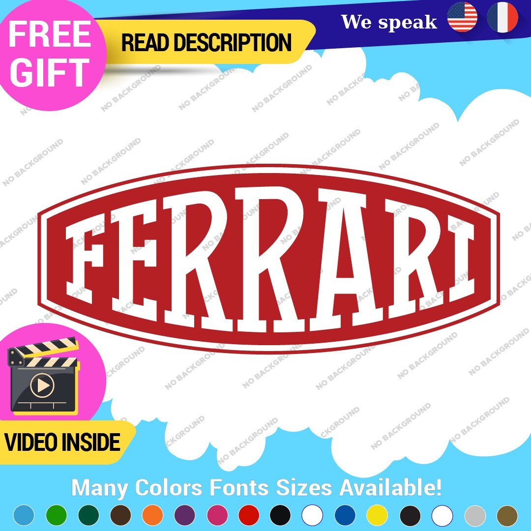 Fits Ferrari Vintage Decals Stickers Vinyl Die Oval Sports Cars Racing Formula 1 - Image 3