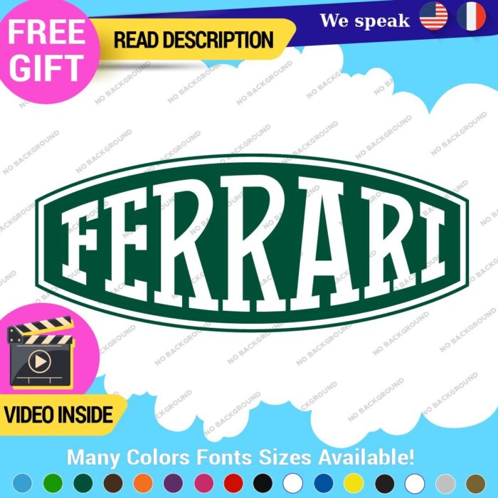 Fits Ferrari Vintage Decals Stickers Vinyl Die Oval Sports Cars Racing Formula 1 - Image 22