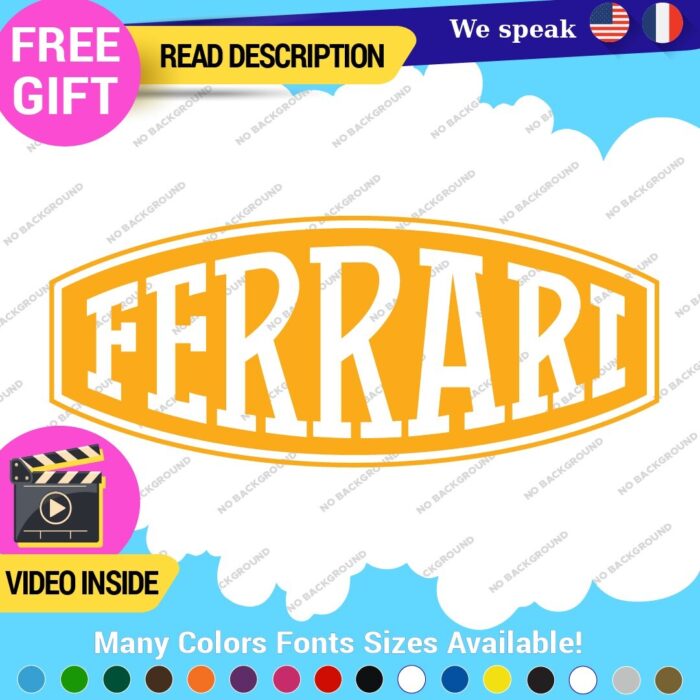 Fits Ferrari Vintage Decals Stickers Vinyl Die Oval Sports Cars Racing Formula 1 - Image 23