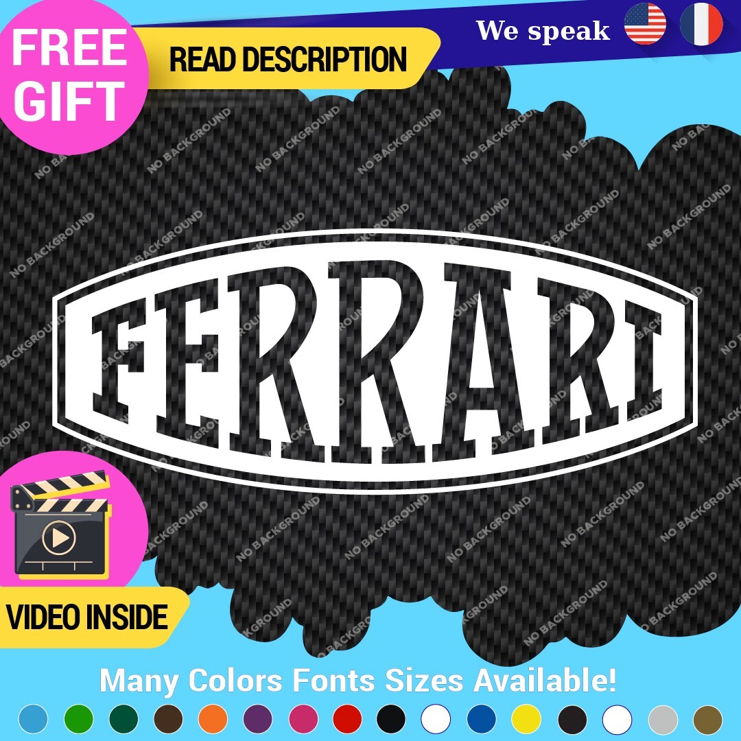 Fits Ferrari Vintage Decals Stickers Vinyl Die Oval Sports Cars Racing Formula 1 - Image 24