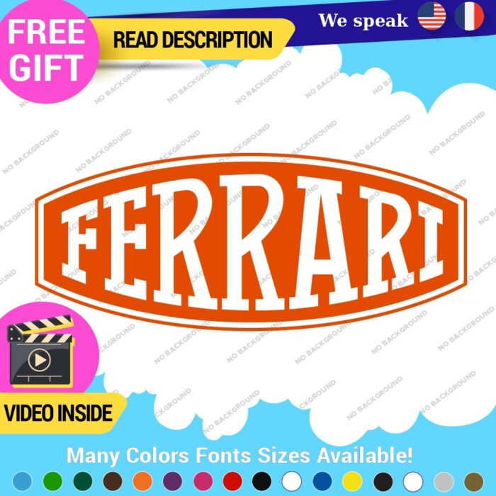 Fits Ferrari Vintage Decals Stickers Vinyl Die Oval Sports Cars Racing Formula 1 - Image 4