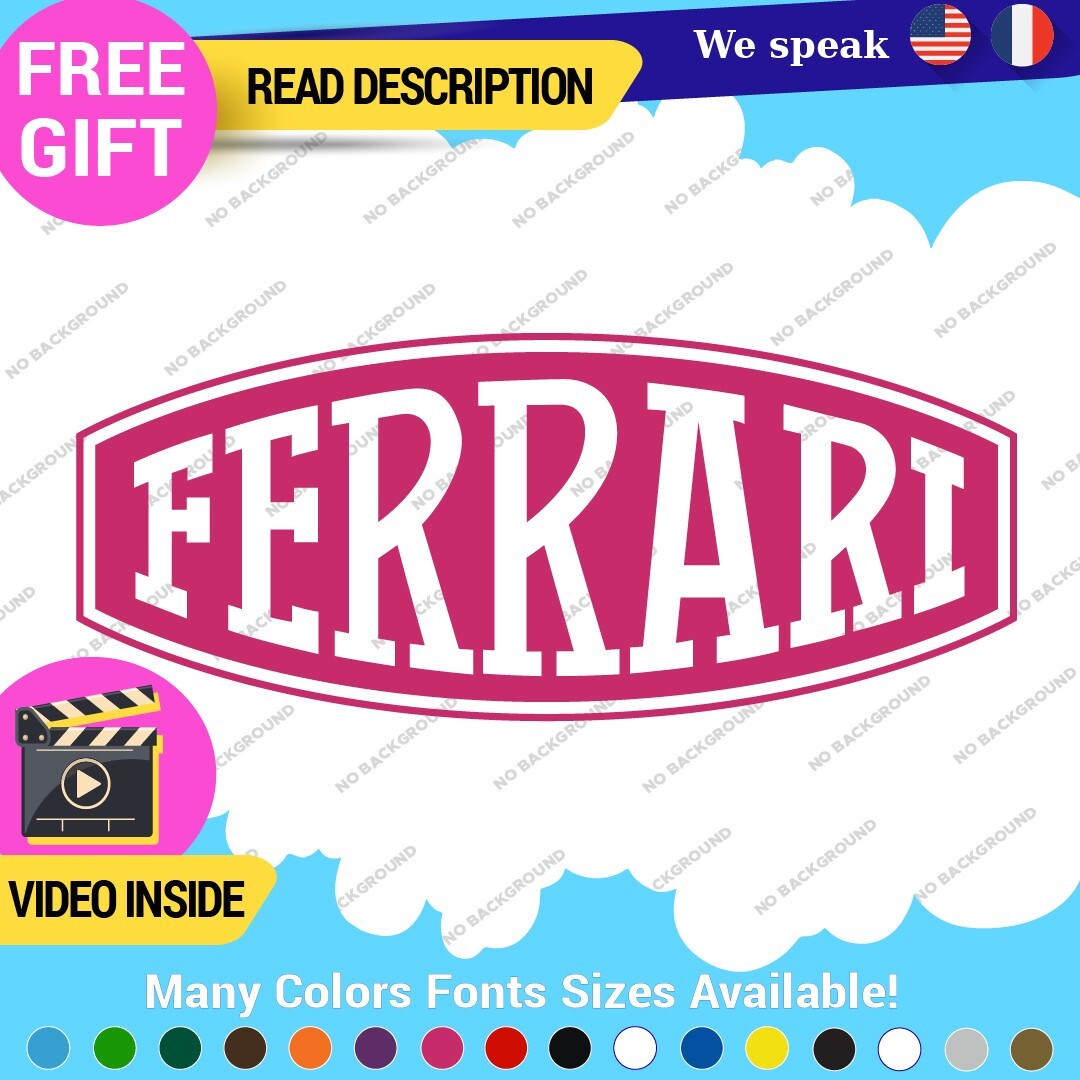 Fits Ferrari Vintage Decals Stickers Vinyl Die Oval Sports Cars Racing Formula 1 - Image 5