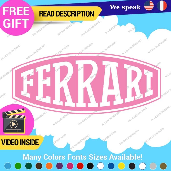 Fits Ferrari Vintage Decals Stickers Vinyl Die Oval Sports Cars Racing Formula 1 - Image 6