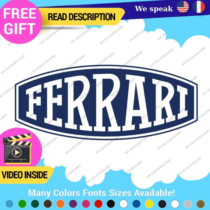 Fits Ferrari Vintage Decals Stickers Vinyl Die Oval Sports Cars Racing Formula 1 - Image 8