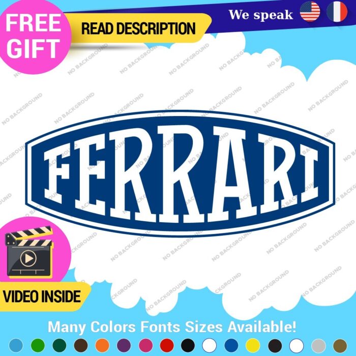 Fits Ferrari Vintage Decals Stickers Vinyl Die Oval Sports Cars Racing Formula 1 - Image 9
