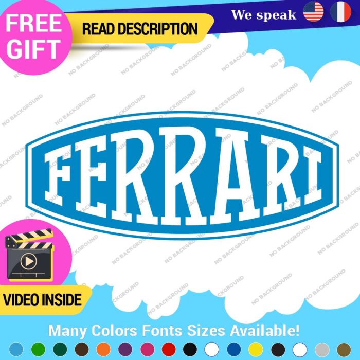 Fits Ferrari Vintage Decals Stickers Vinyl Die Oval Sports Cars Racing Formula 1 - Image 10