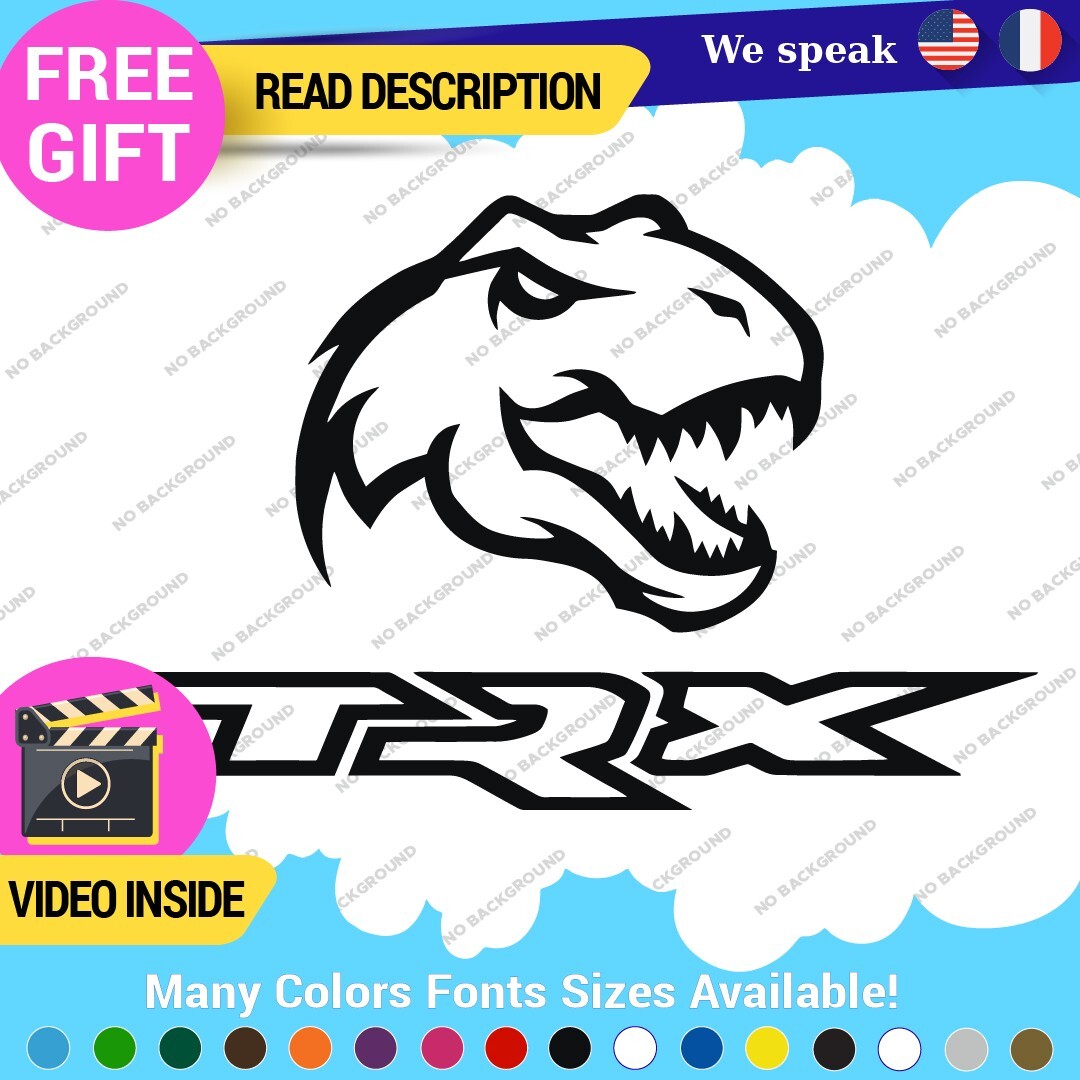 Fits TRX Dinosaur Right T Rex Side Decal Sticker Vinyl Side Truck Bed 1500 2500 297353878874 Fits TRX Dinosaur Right T-Rex side Decal Sticker Vinyl Side Truck Bed 1500 2500 - Image 1