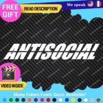 Antisocial Banner Decals Stickers Vinyl Euro Message Anti Social Windshield JDM