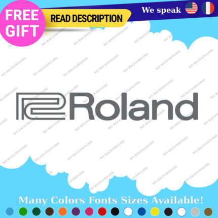 Fits Roland Decal Sticker Vinyl Guitar Bass Drum Keyboard Piano Synthesizer Part