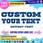 Extra Large Custom Text Name Cowboy Sign Font Lettering Decals Vinyl Stickers - Image 19