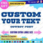 Extra Large Custom Text Name Cowboy Sign Font Lettering Decals Vinyl Stickers - Image 21