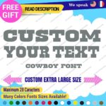 Extra Large Custom Text Name Cowboy Sign Font Lettering Decals Vinyl Stickers - Image 25