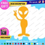 Alien Peace Love Decal Sticker Green Victory Space UFO Believe Extraterrestrial - Image 11