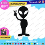 Alien Peace Love Decal Sticker Green Victory Space UFO Believe Extraterrestrial - Image 13