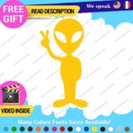 Alien Peace Love Decal Sticker Green Victory Space UFO Believe Extraterrestrial - Image 14