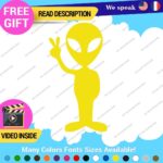Alien Peace Love Decal Sticker Green Victory Space UFO Believe Extraterrestrial - Image 15