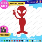 Alien Peace Love Decal Sticker Green Victory Space UFO Believe Extraterrestrial - Image 17