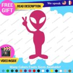 Alien Peace Love Decal Sticker Green Victory Space UFO Believe Extraterrestrial - Image 19