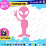 Alien Peace Love Decal Sticker Green Victory Space UFO Believe Extraterrestrial - Image 20