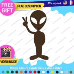 Alien Peace Love Decal Sticker Green Victory Space UFO Believe Extraterrestrial - Image 4