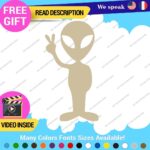 Alien Peace Love Decal Sticker Green Victory Space UFO Believe Extraterrestrial - Image 5