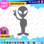 Alien Peace Love Decal Sticker Green Victory Space UFO Believe Extraterrestrial - Image 6