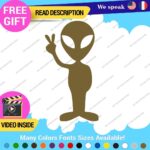 Alien Peace Love Decal Sticker Green Victory Space UFO Believe Extraterrestrial - Image 7