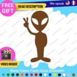 Alien Peace Love Decal Sticker Green Victory Space UFO Believe Extraterrestrial - Image 8