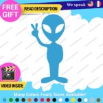 Alien Peace Love Decal Sticker Green Victory Space UFO Believe Extraterrestrial - Image 9